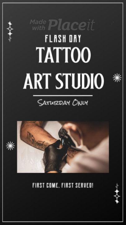 Instagram Story Video Creator Featuring a Tattoo Flash Day Promo
