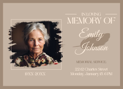 Greeting Card Maker Featuring a Memorial Message for a Funeral
