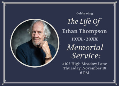 Greeting Card Design Template Featuring a Memorial Address