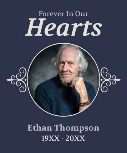 T-Shirt Design Template with a Picture and a Heartfelt Message for a Memorial