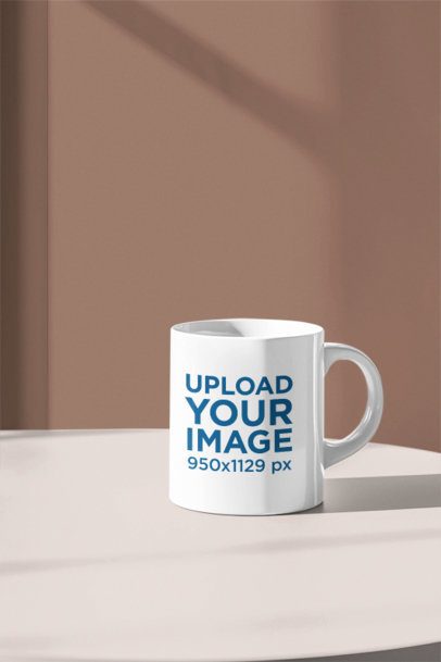 Mockup of an AI-Generated 11 oz Coffee Mug Placed over a Table m35902