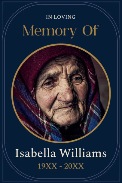 Memorial-Themed Poster Design Template with a Picture to Commemorate a Life 