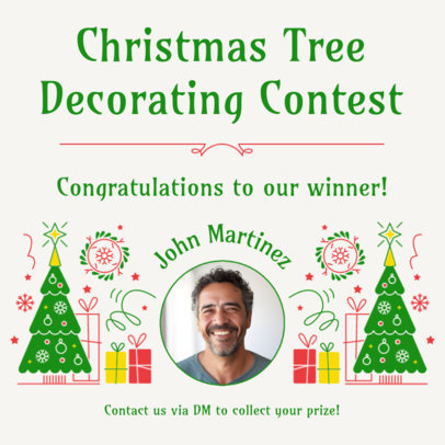 Instagram Post Maker Featuring a Winner for a Christmas Tree Decorating Contest 6185
