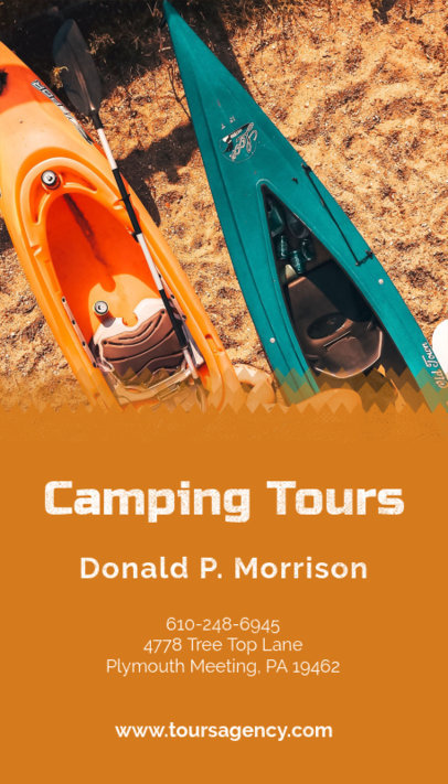 Business Card Template for Travel Agents with Kayak Image