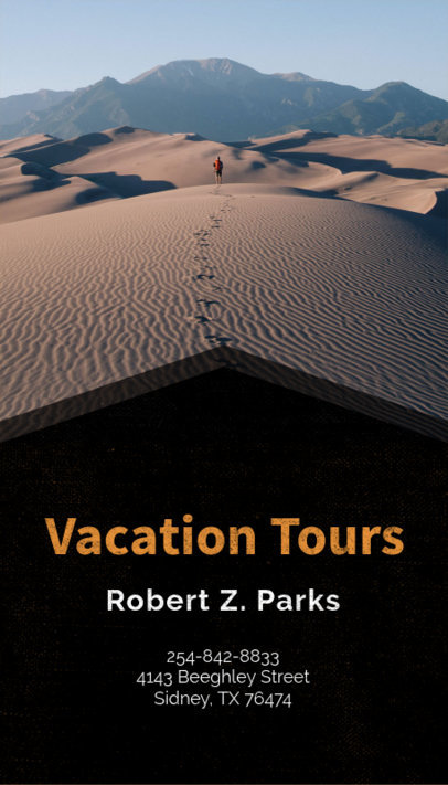 Business Card Template for Vacation Planners