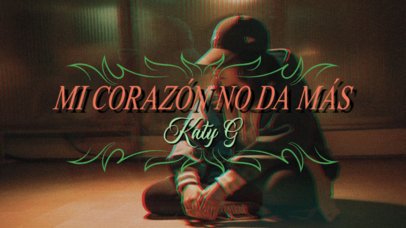 YouTube Thumbnail Generator Featuring a Title of a Spanish Song for a Lyric Video