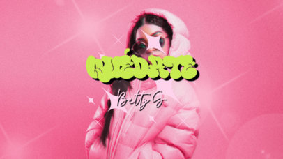 YouTube Thumbnail Generator with a Spanish Song Title and the Picture of the Artist in the Background