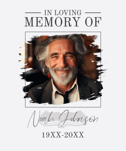 T-Shirt Design Template Featuring a Photo and a Sweet Memorial Message