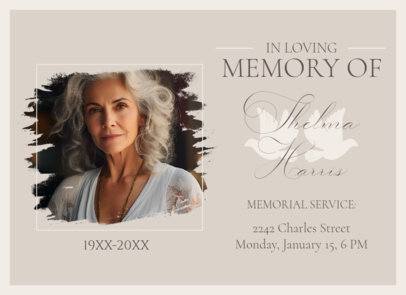 Memorial Greeting Card Generator With a Sweet Message for a Funeral Service