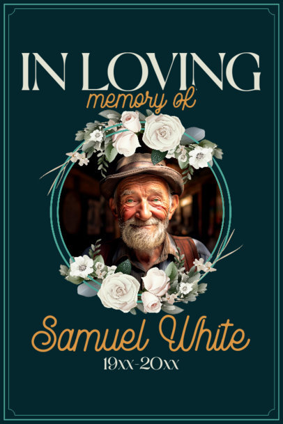 Poster Design Template Featuring a Quote to Commemorate a Person's Life