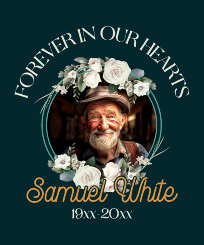 T-Shirt Design Template Featuring a Quote to Commemorate a Person's Life