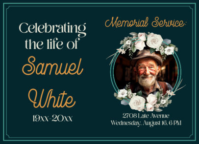 Greeting Card Template Featuring a Quote to Commemorate a Person's Life