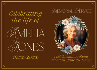 Memorial Greeting Card Design Maker for a Person's Funeral Service