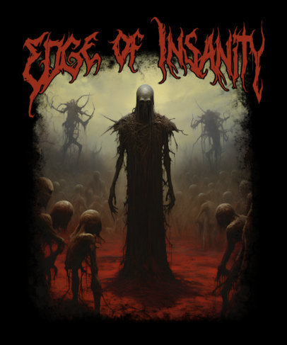 T-Shirt Design Maker Featuring AI-Generated Macabre Characters