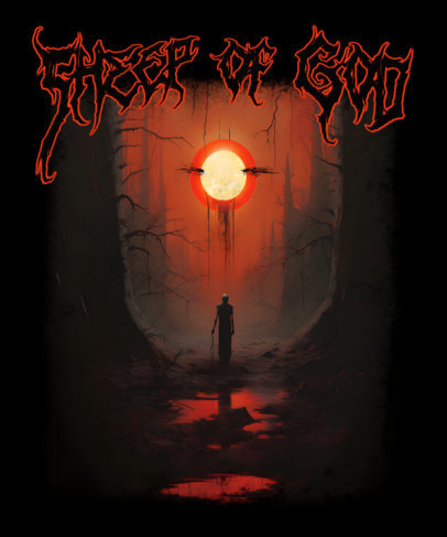 T-Shirt Design Creator with an AI-Generated Spooky Setting