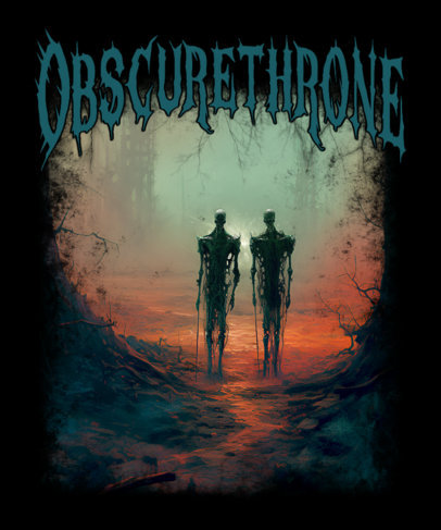 T-Shirt Design Maker Featuring AI-Generated Skeletons with a Dark Theme
