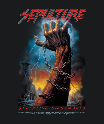 T-Shirt Design Maker Featuring an AI-Generated Hand with Chains