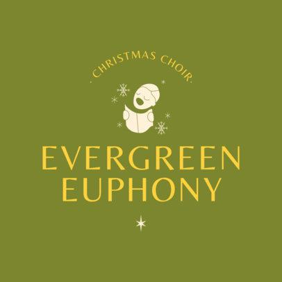 Online Logo Maker for a Christmas Choir Featuring a Singing Character 6181d