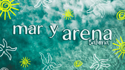 YouTube Thumbnail Design Creator with a Sea Background Picture and a Reggaeton Spanish Song Title 6016g