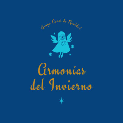 Christmas Choir Logo Creator Featuring an Illustrated Singing Angel 6181g