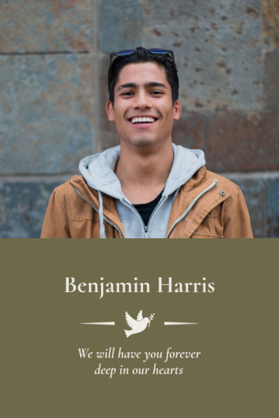 Poster Design Template With a Sympathy Message for a Memorial Service