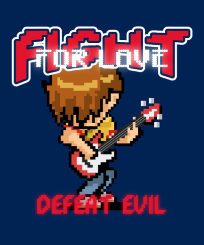 T-Shirt Design Template Featuring an 8-Bit Aesthetic Inspired by Scott Pilgrim