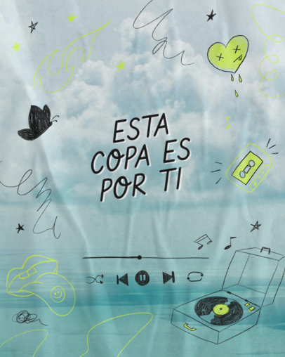 Rauw Alejandro-Inspired Instagram Post Template Featuring a Reggaeton Lyric