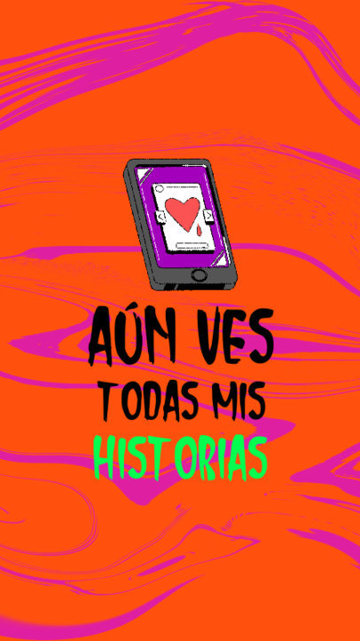 Instagram Story Maker Featuring an Illustrated Smartphone with a Heart Icon and a Spanish Song Lyric 6014h