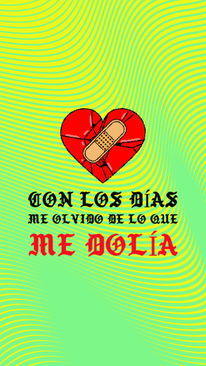 Instagram Story Template Featuring a Heart with a Bandage and a Heartbreak-Themed Quote 6014i