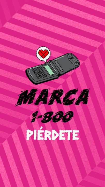 Instagram Story Generator Featuring a Vintage Cellular Illustration with a Reggaeton Song Lyric 6014j