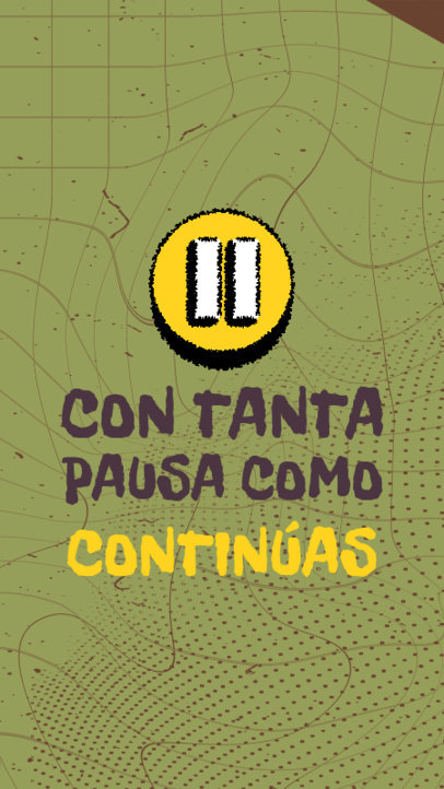 Instagram Story Maker Featuring a Pause Button Graphic with a Spanish Song Lyric 6014l
