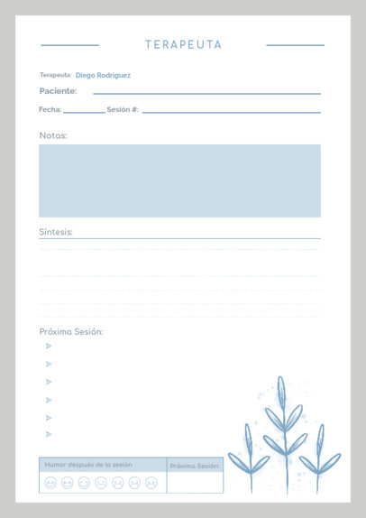 Therapy Session Planner Design Creator With Illustrated Plants 6183f