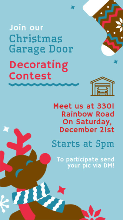 Instagram Story Creator with an Illustrated Reindeer for a Christmas Decorating Contest 6186c