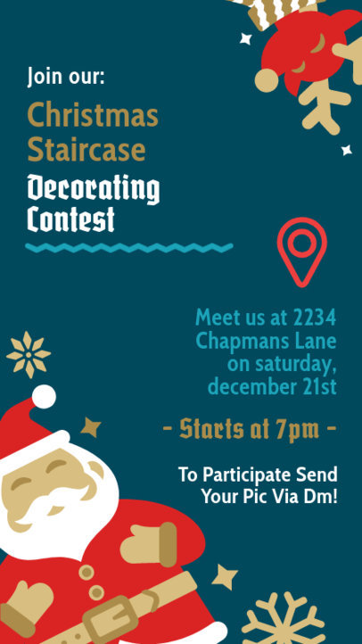 Instagram Story Maker with an Illustrated Santa Claus for a Xmas Staircase-Decorating Challenge  6186e