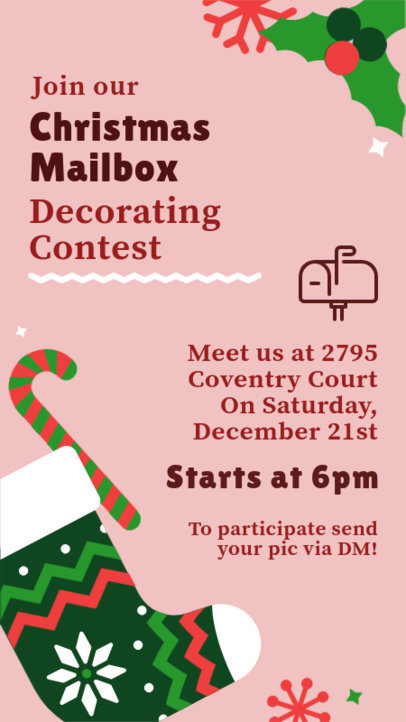 Instagram Story Generator Promoting a Christmas Mailbox-Decorating Challenge 6186f