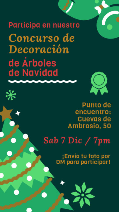 Instagram Story Template with a Xmas Tree Illustration for a Decoration Challenge 6186h