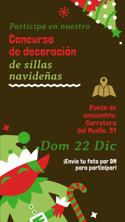 Instagram Story Maker with an Illustrated Elf to Promote a Christmas Decoration Contest 6186i