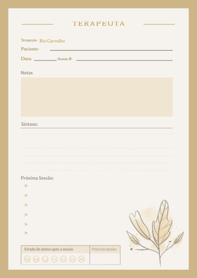 Planner Design Creator With a Leaf Graphic for a Psychotherapy Session 6183j