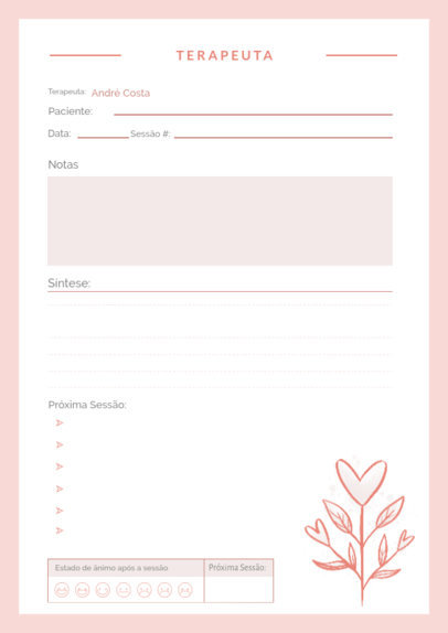 Planner Design Template Featuring a Plant Graphic With Heart-Shaped Leaves for a Therapist 6183k