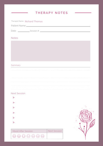 Weekly Planner Design Generator for a Therapy Session With a Rose Graphic 6183m