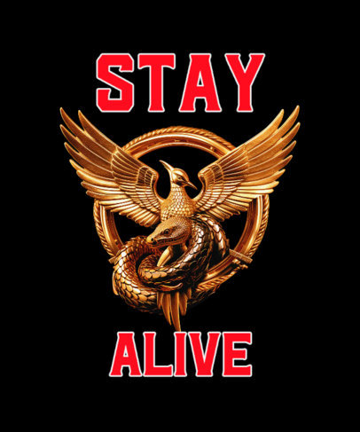 T-Shirt Design Template Featuring a Hunger Games-Inspired Theme