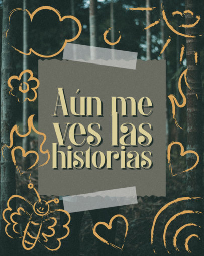 Instagram Post Template Featuring a Regional Mexicano-Genre Song Lyric with Heart Graphics