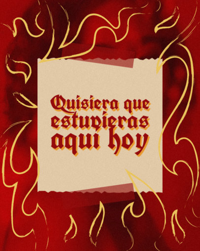 Instagram Post Maker Featuring a Melancholic-Themed Spanish Song Quote