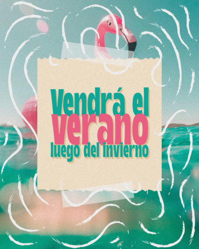 Instagram Post Generator Featuring a Summerish Spanish Song Lyric 6013k