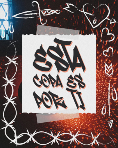 Instagram Post Creator Featuring a Reggaeton-Genre Spanish Song Quote