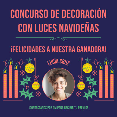 Instagram Post Generator for a Christmas Decorating Contest Winner 6185a