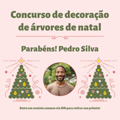 Holiday Instagram Post Generator to Congratulate a Winner for a Christmas Tree Contest 6185e