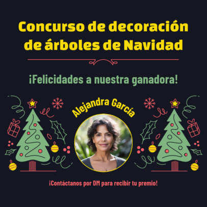 Decorating Contest Instagram Post Creator for Christmas Trees With a Winner Photo 6185f