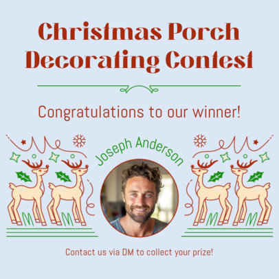 Online Instagram Post Template Featuring a Christmas Porch Decorating Participant 6185g