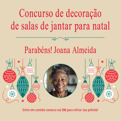 Instagram Post Maker to Congratulate a Winner of a Christmas Decorating Competition 6185h